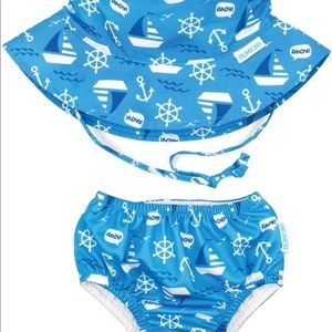 Bumkins size Large hat and diaper cover EUC 24 months